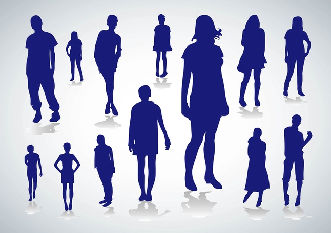 Free Vector People silhouette vector pack Image Preview