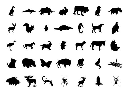 silhouettes of animals. Animal and Bug Silhouettes