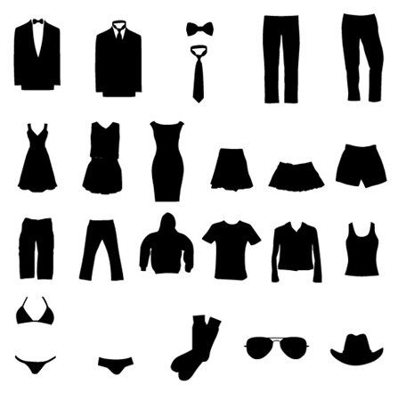  Graphic Design on Free Vector Set Of Clothing Silhouette Clipart Vector Designs Image