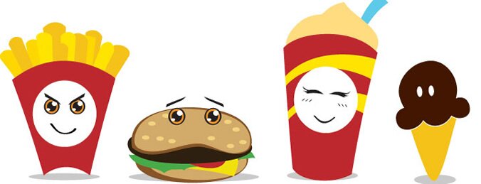 Chibi Value Meal Vector Icon Pack