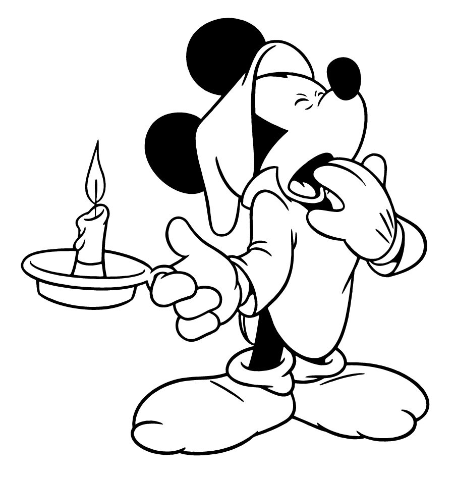 Free Disney Vector and Coloring Page - Mickey Mouse Bedtime