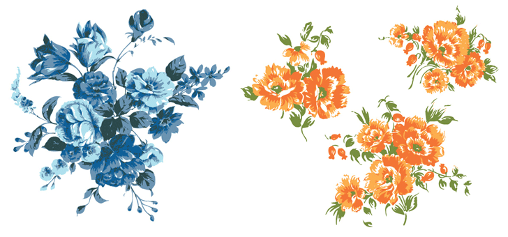Free Vector Two Groups of Unique Flowers Image Preview