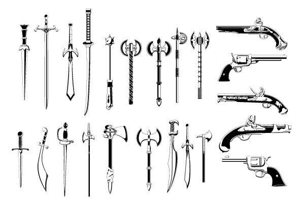 Free Vector Awesome High Quality Weapons Pack