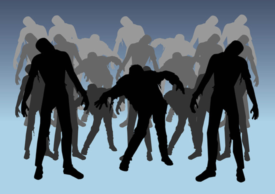 Free Vector zombie silhouettes vector pack Image Preview